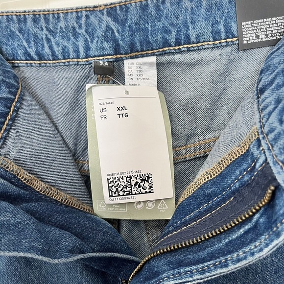 H&M Divided Jeans Womens XXL High Waist Wide-Leg Medium Wash Denim NEW 28 inseam - Picture 5 of 11